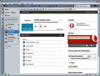 Браузер Opera с технологией Unite.