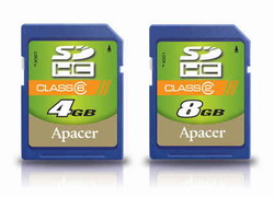 Apacer SDHC 4 и 8 ГБ