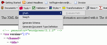 XML Developer Toolbar
