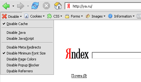 Web Developer Toolbar