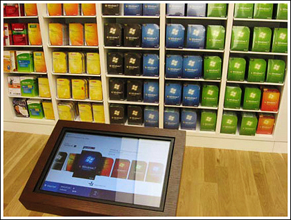 Коробочные версии Windows 7 в розничном магазине Microsoft.