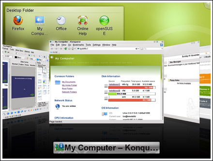 Интерфейс openSUSE 11.2.